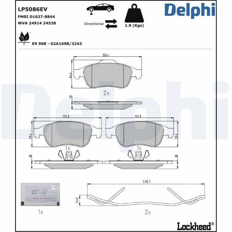 Brake Pad Set, disc brake WVA:25134, 25135|mit Zubehör|n|2-5 munkanapos szállítás 13:30-ig rendelve 2025.2